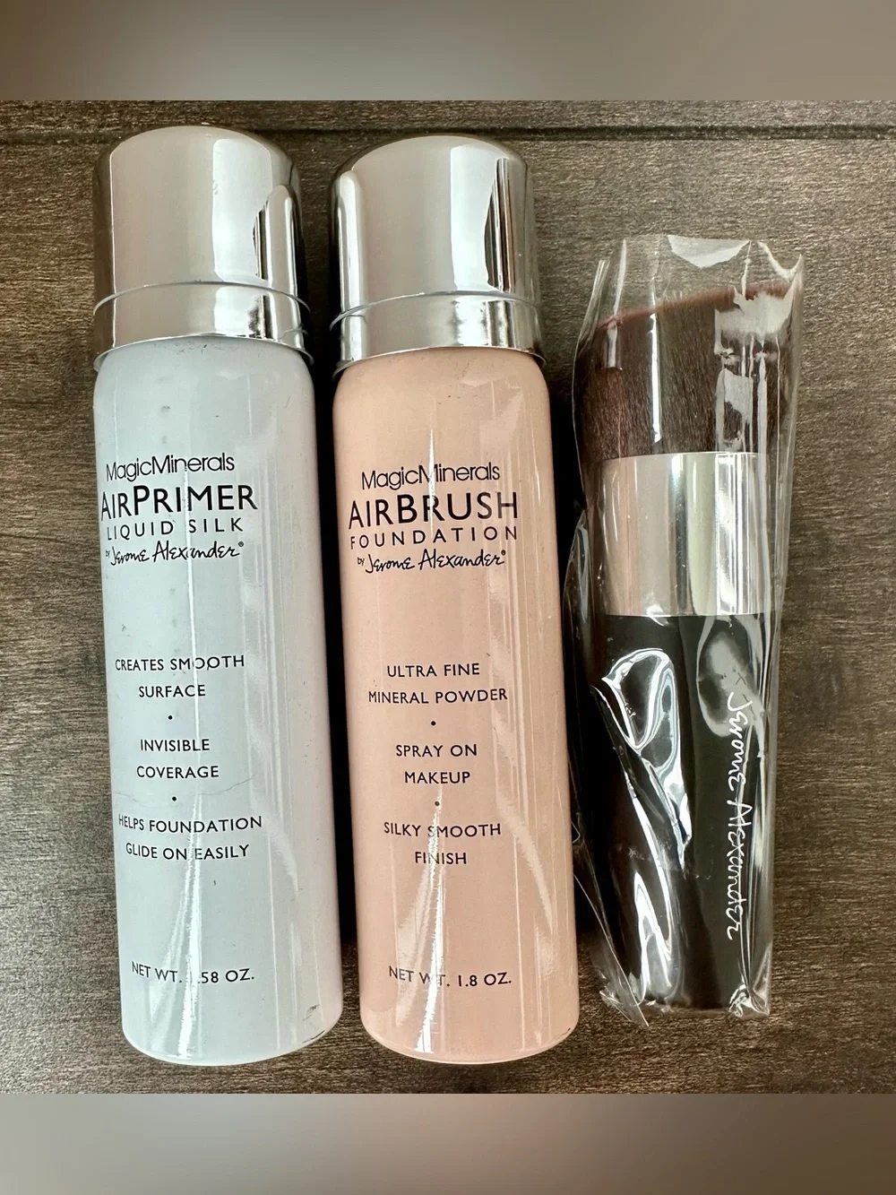 Jerome Alexander MagicMinerals AirBrush Foundation 3pc Kit Bright Light UNUSED